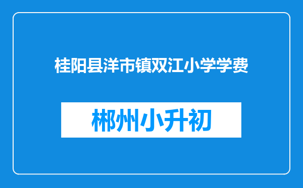 桂阳县洋市镇双江小学学费