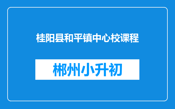 桂阳县和平镇中心校课程