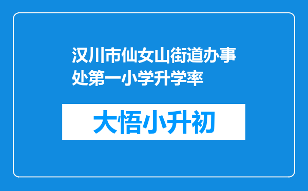 汉川市仙女山街道办事处第一小学升学率