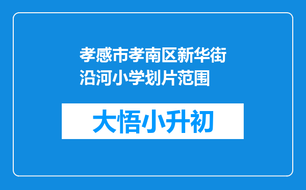 孝感市孝南区新华街沿河小学划片范围