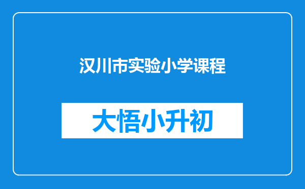 汉川市实验小学课程