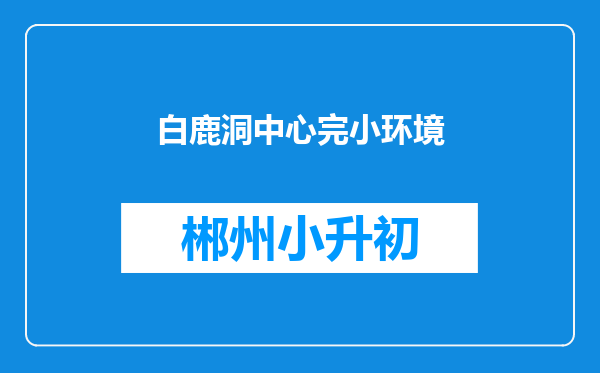 白鹿洞中心完小环境