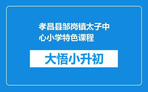 孝昌县邹岗镇太子中心小学特色课程