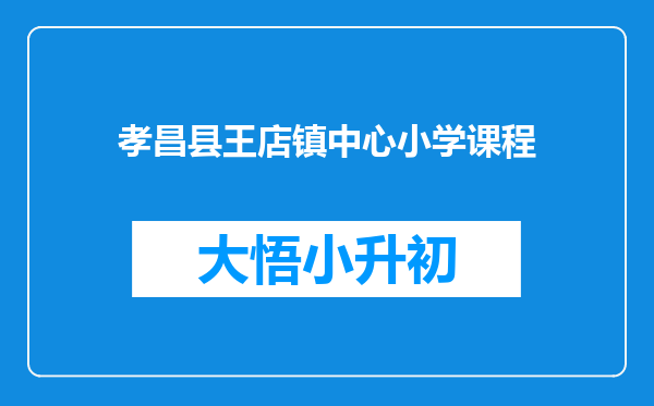 孝昌县王店镇中心小学课程