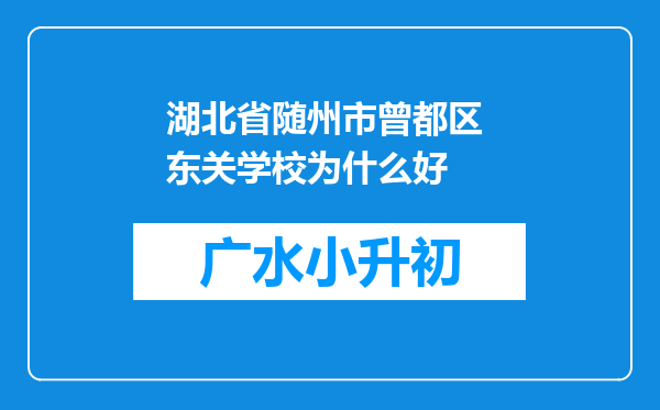 湖北省随州市曾都区 东关学校为什么好