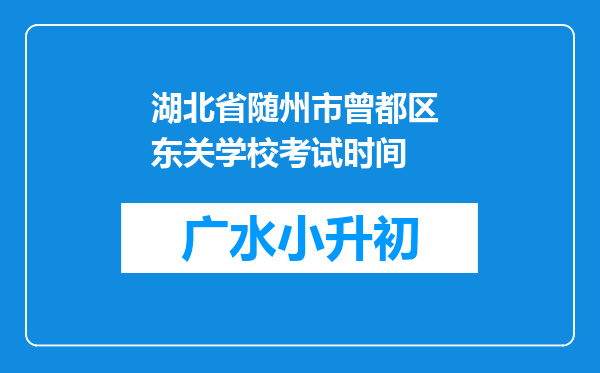 湖北省随州市曾都区 东关学校考试时间