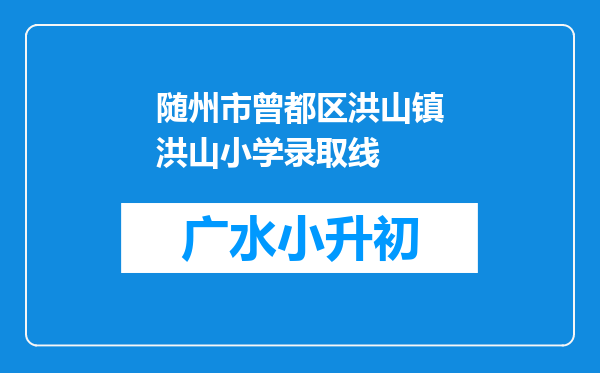 随州市曾都区洪山镇洪山小学录取线