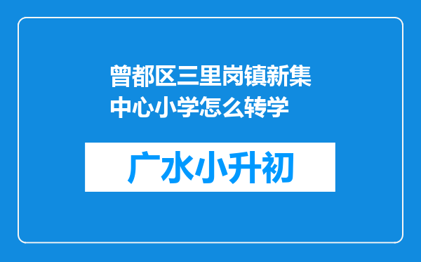 曾都区三里岗镇新集中心小学怎么转学