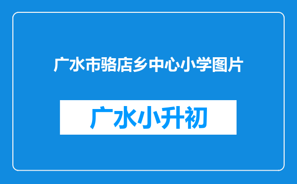 广水市骆店乡中心小学图片