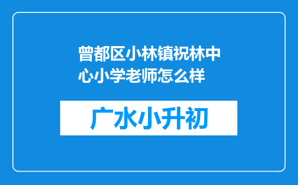 曾都区小林镇祝林中心小学老师怎么样