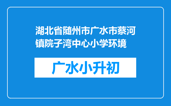 湖北省随州市广水市蔡河镇院子湾中心小学环境