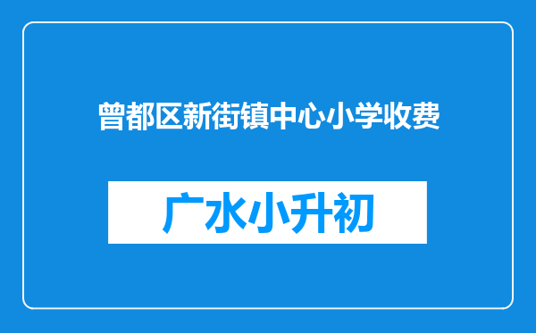 曾都区新街镇中心小学收费