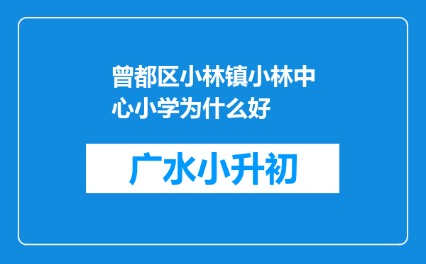 曾都区小林镇小林中心小学为什么好