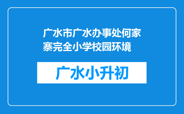 广水市广水办事处何家寨完全小学校园环境