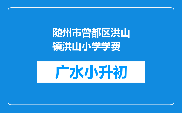 随州市曾都区洪山镇洪山小学学费