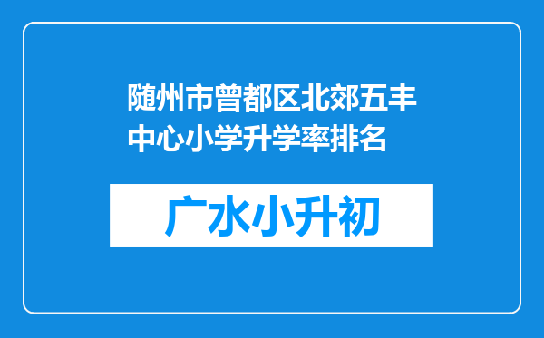 随州市曾都区北郊五丰中心小学升学率排名