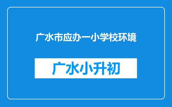 广水市应办一小学校环境