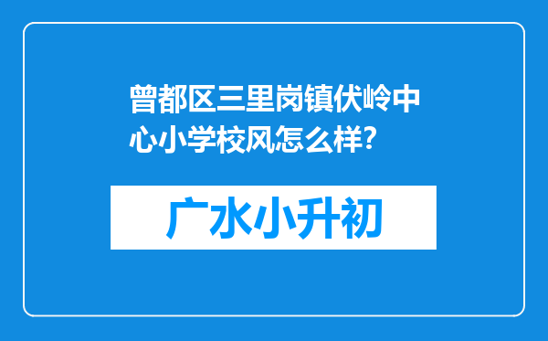 曾都区三里岗镇伏岭中心小学校风怎么样？