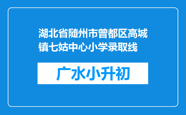 湖北省随州市曾都区高城镇七姑中心小学录取线