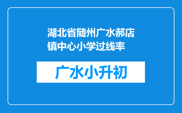 湖北省随州广水郝店镇中心小学过线率