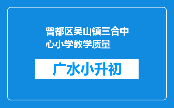 曾都区吴山镇三合中心小学教学质量