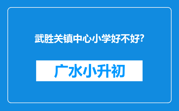 武胜关镇中心小学好不好？