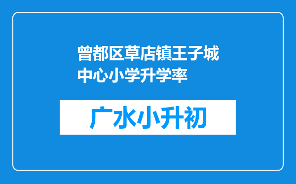 曾都区草店镇王子城中心小学升学率