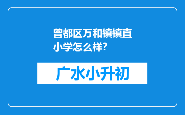 曾都区万和镇镇直小学怎么样？