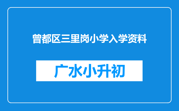 曾都区三里岗小学入学资料