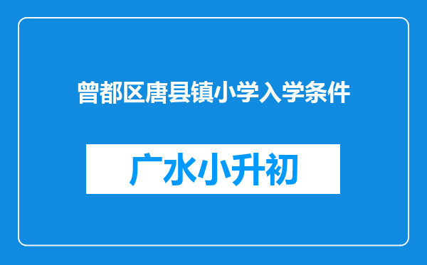 曾都区唐县镇小学入学条件