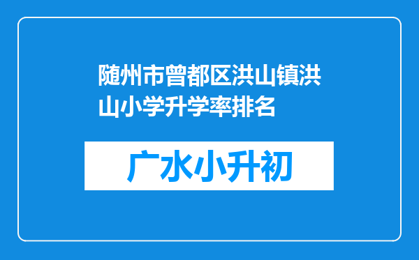 随州市曾都区洪山镇洪山小学升学率排名