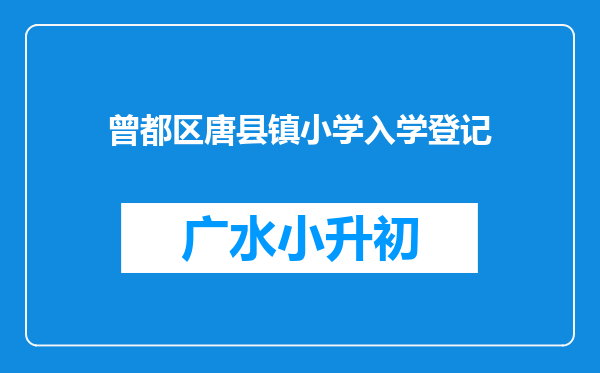 曾都区唐县镇小学入学登记