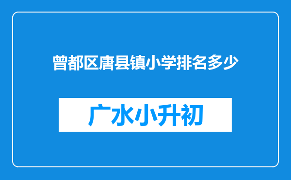 曾都区唐县镇小学排名多少