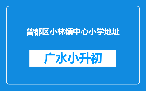 曾都区小林镇中心小学地址