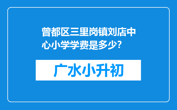 曾都区三里岗镇刘店中心小学学费是多少？