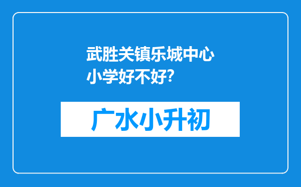 武胜关镇乐城中心小学好不好？