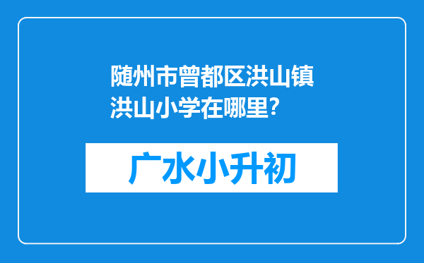 随州市曾都区洪山镇洪山小学在哪里？