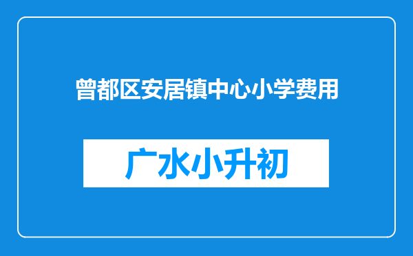 曾都区安居镇中心小学费用