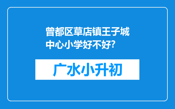 曾都区草店镇王子城中心小学好不好？