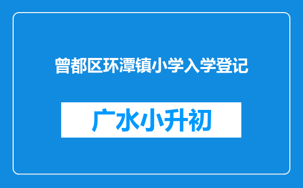 曾都区环潭镇小学入学登记