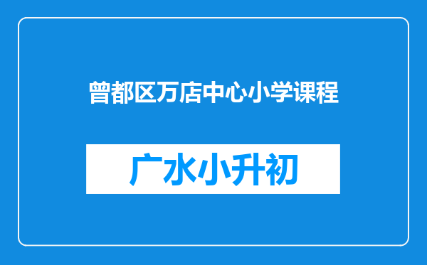 曾都区万店中心小学课程