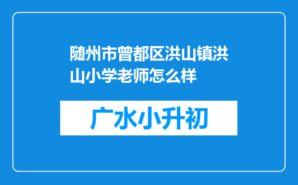 随州市曾都区洪山镇洪山小学老师怎么样