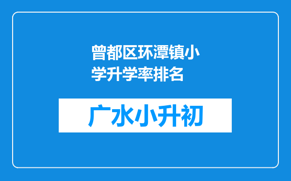 曾都区环潭镇小学升学率排名