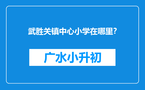 武胜关镇中心小学在哪里？