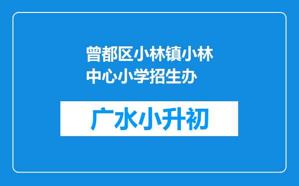 曾都区小林镇小林中心小学招生办