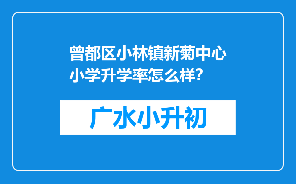 曾都区小林镇新菊中心小学升学率怎么样？