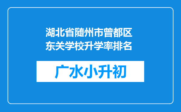 湖北省随州市曾都区 东关学校升学率排名