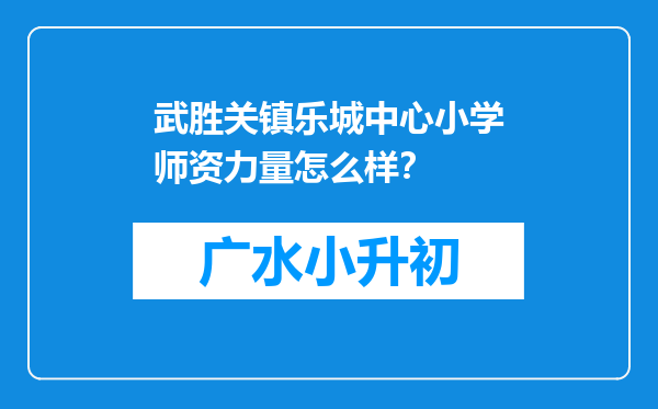 武胜关镇乐城中心小学师资力量怎么样？