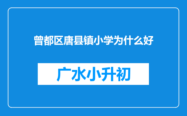 曾都区唐县镇小学为什么好