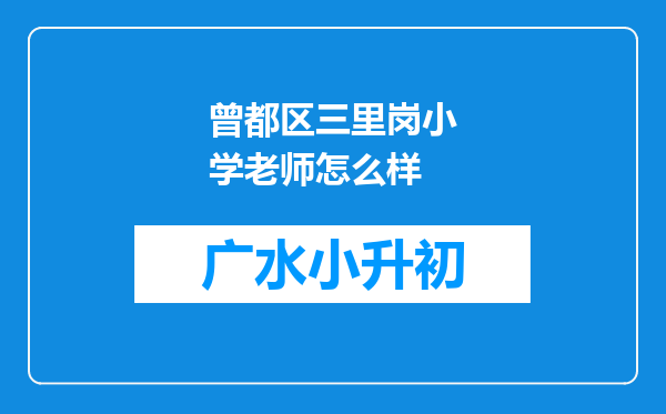 曾都区三里岗小学老师怎么样